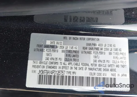 2023 Mazda Cx-5 2.5 Turbo from USA, damaged, VIN JM3KFBAY4P0126757